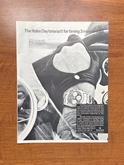 1967 Rolex Daytona "isn't for timing 3 - minute eggs." Advertisement