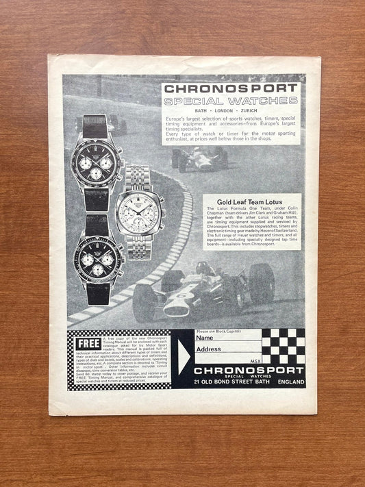 1968 Chronosport Special Watches: Autavias & Camaro Advertisement
