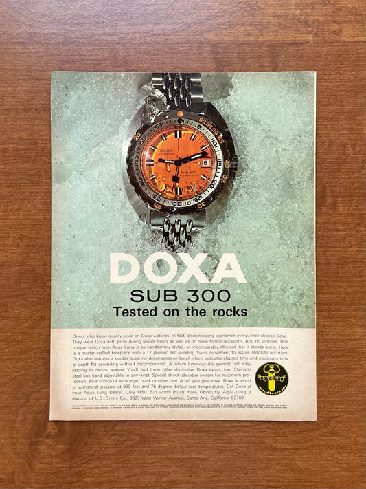 1968 Doxa SUB 300 "Tested on the rocks" Advertisement