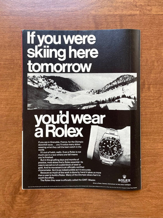 1968 GMT Master Ref. 1675 "If you were skiing..." Advertisement