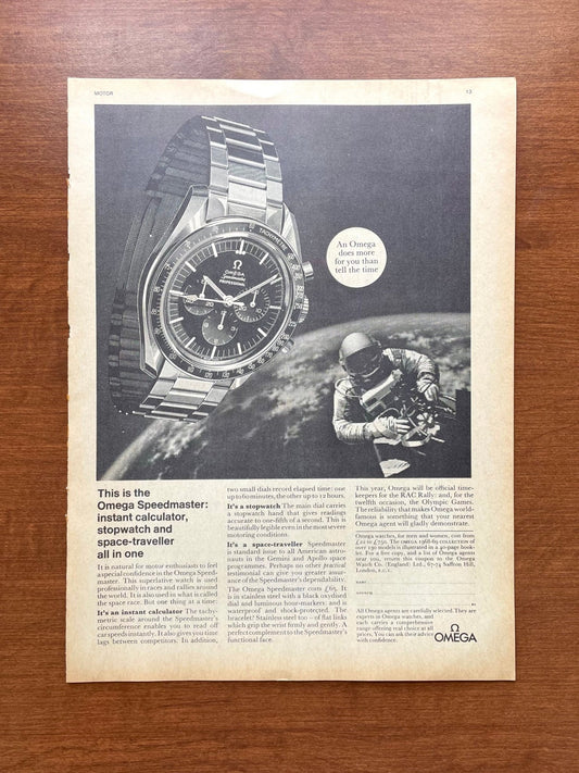1968 Omega Speedmaster "does more for you than tell the time" Advertisement