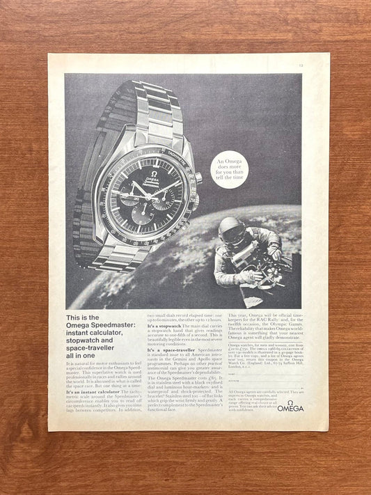 1968 Omega Speedmaster "does more for you than tell the time" Advertisement