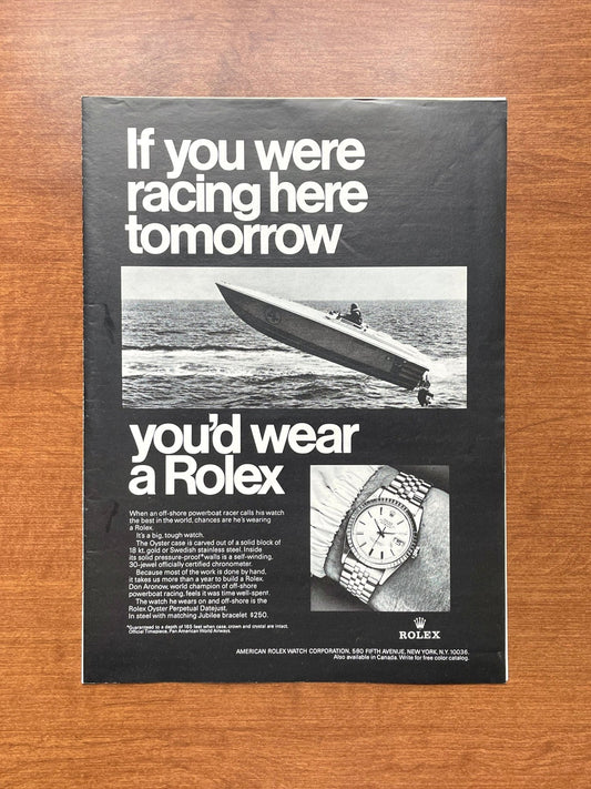 1968 Rolex Datejust Ref. 1603 "If you were racing" Advertisement