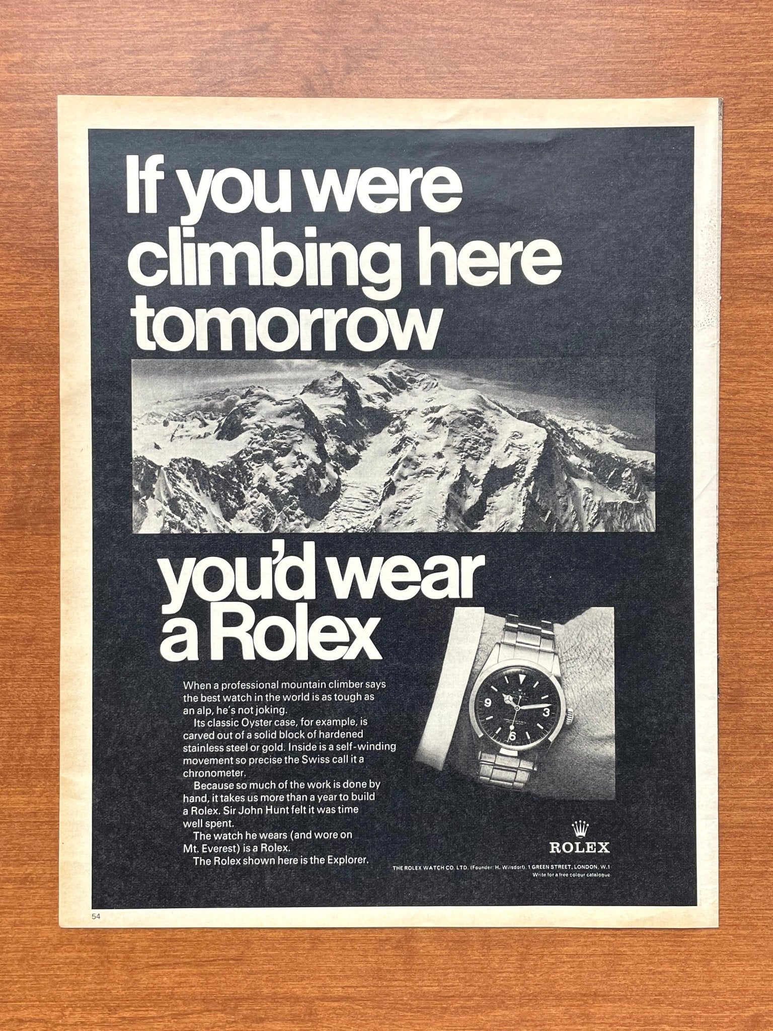 1968 Rolex Explorer 1016