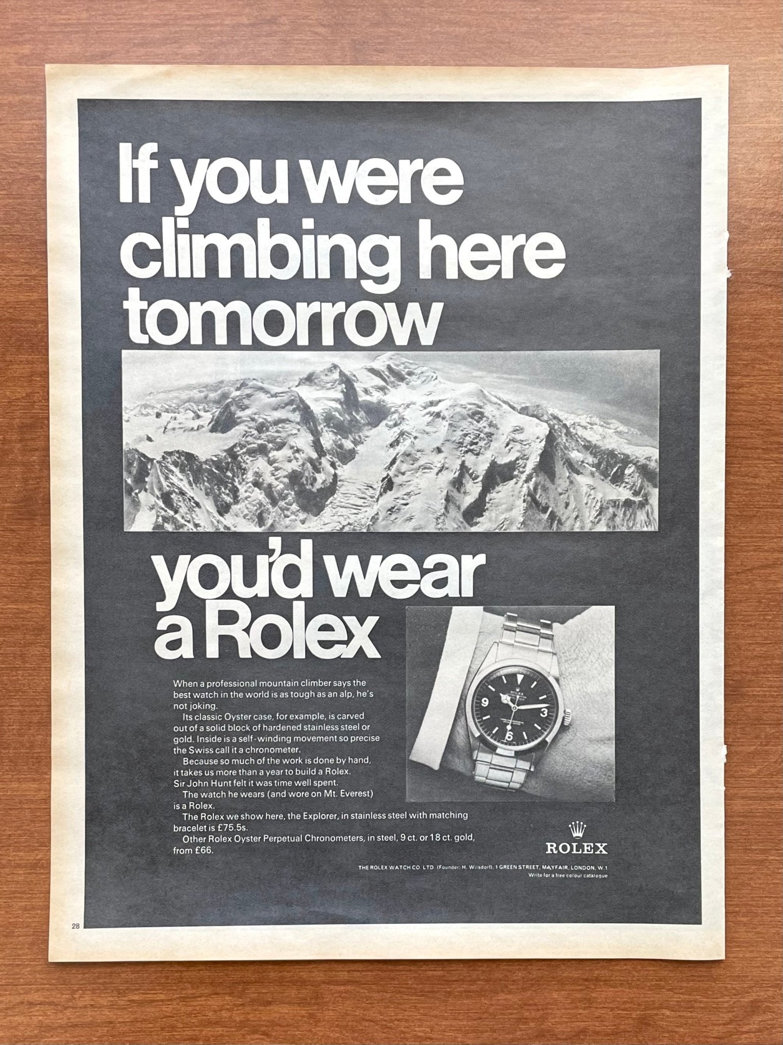 1968 Rolex Explorer Ref. 1016 