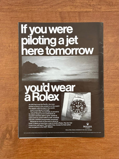 1968 Rolex GMT Master Ref. 1675 "If you were piloting..." Advertisement