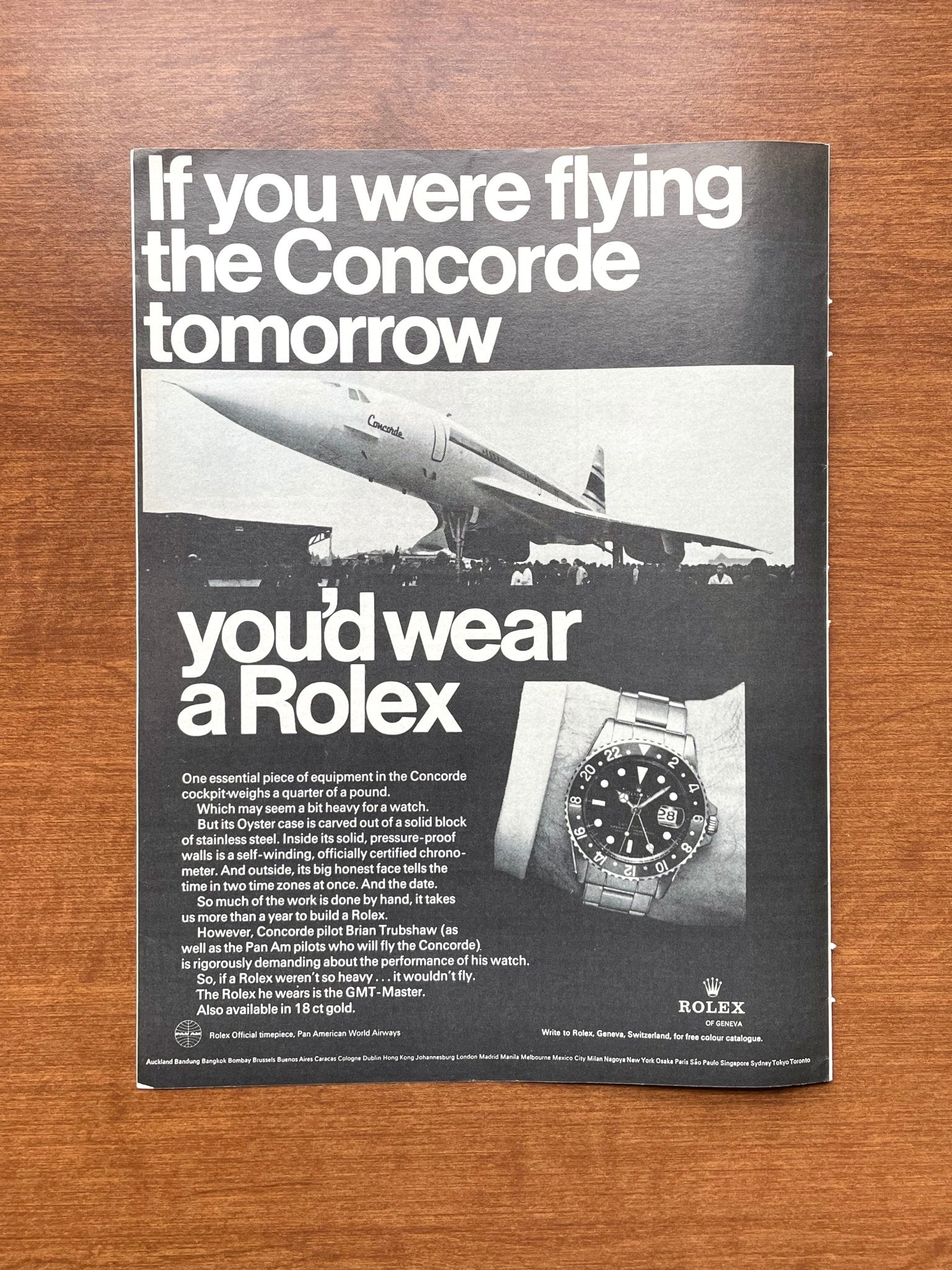 1969 GMT Master Ref. 1675 "If you were flying the Concorde..." Advertisement (earlier)