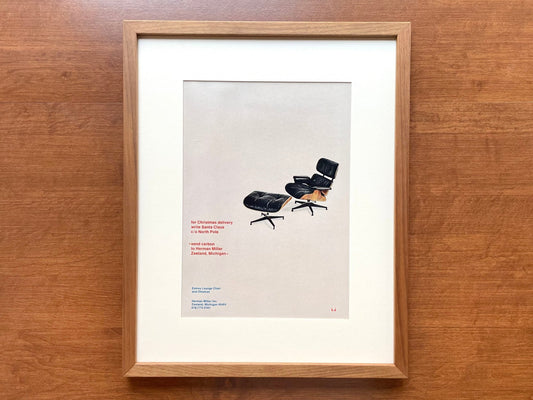 1969 Herman Miller Eames Lounge Chair and Ottoman Advertisement in Wood Walnut Frame