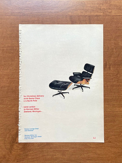 1969 Herman Miller Eames Lounge Chair & Ottoman Advertisement