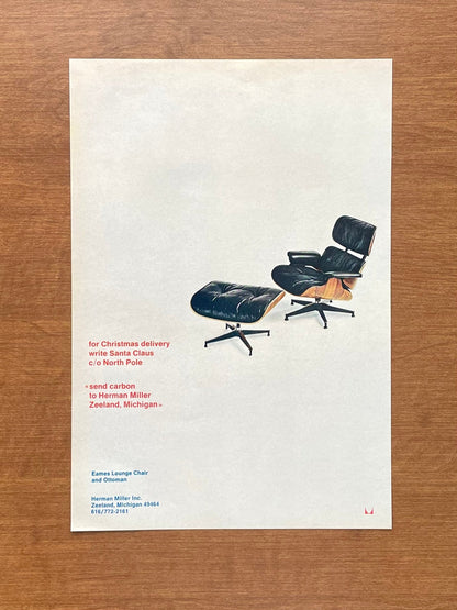 1969 Herman Miller Eames Lounge Chair & Ottoman Advertisement