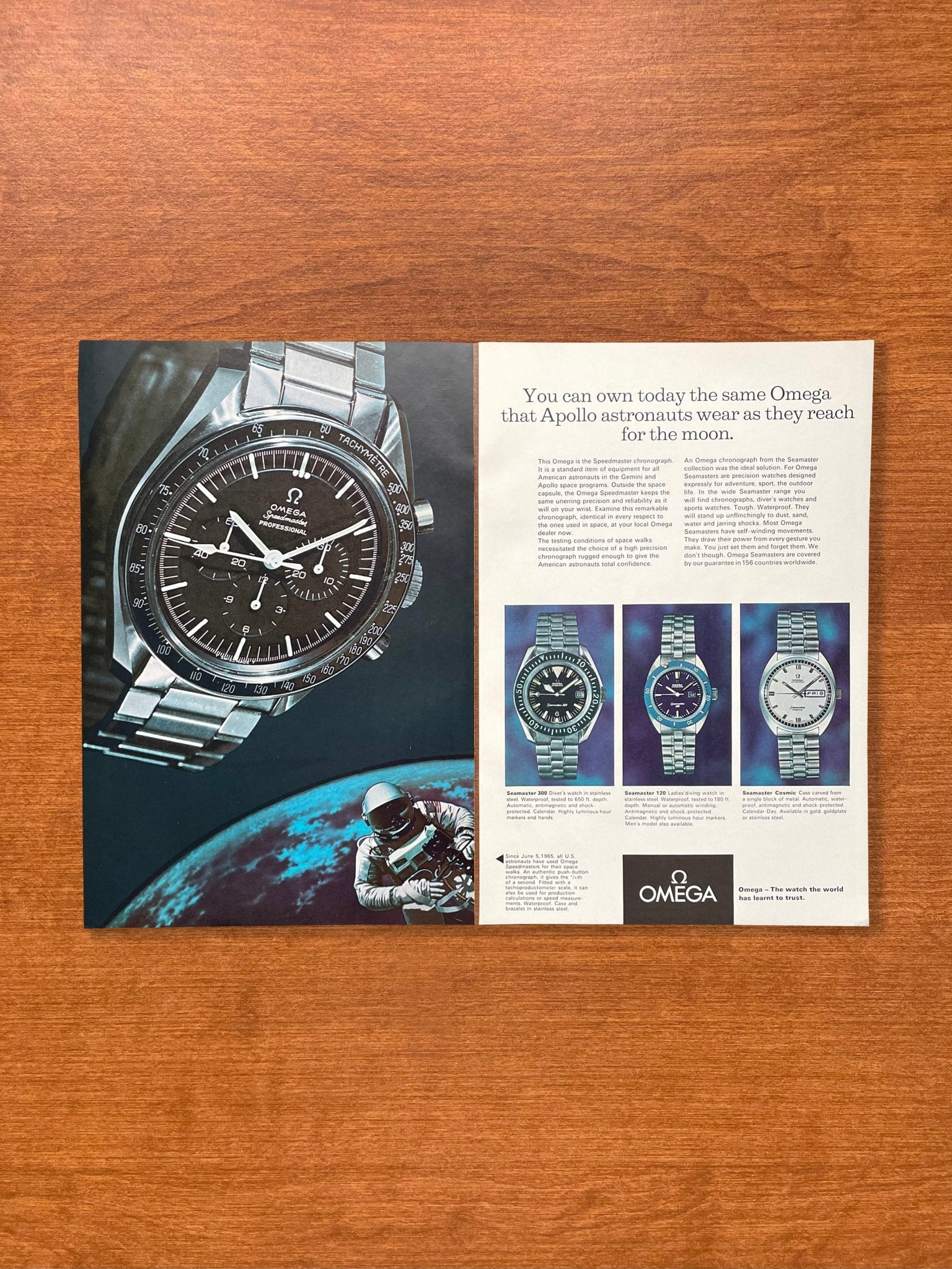 1969 Omega "Apollo astronauts wear..." feat. Speedmaster Advertisement