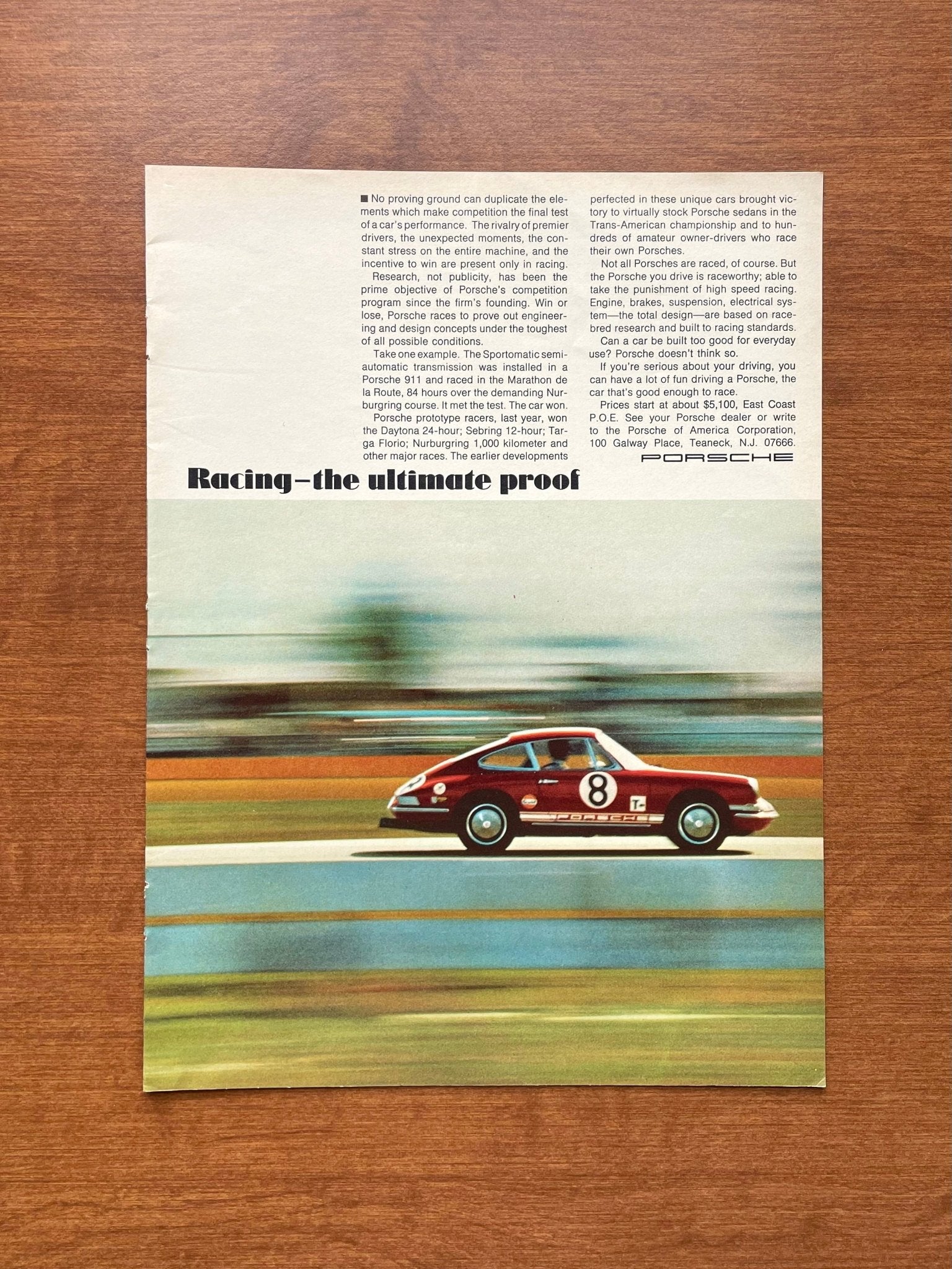 Car Racing Advertisement 1969 Porsche 911