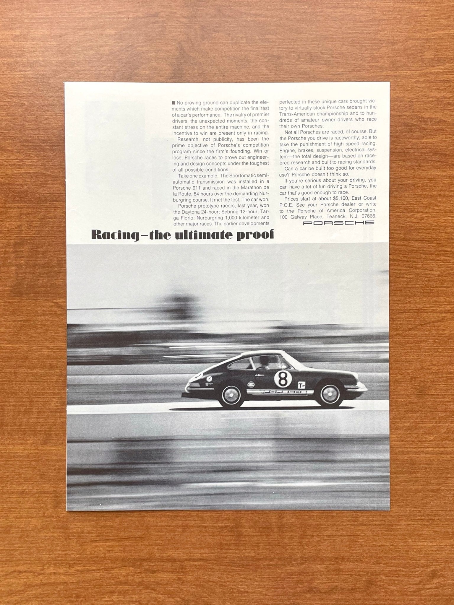 Car Racing Advertisement 1969 Porsche 911