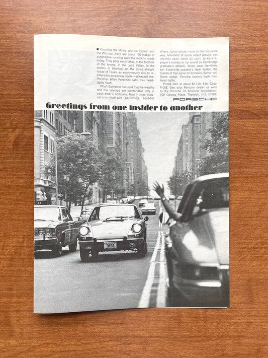 1969 Porsche "Greetings..." Advertisement