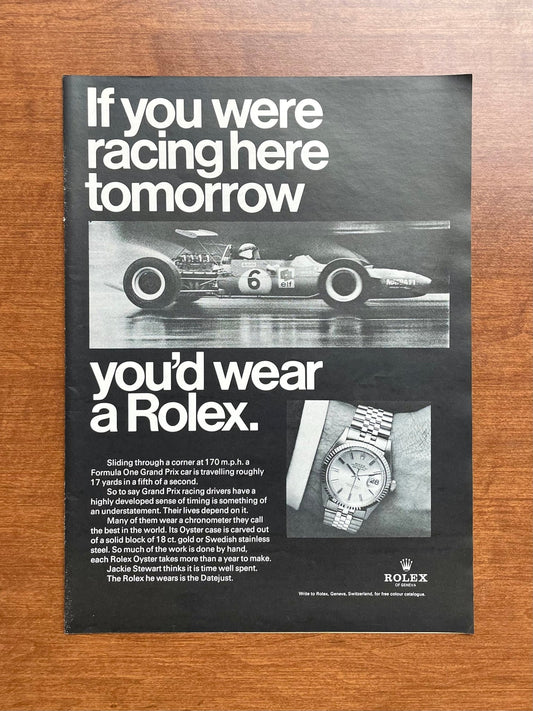 1969 Rolex Datejust "racing here tomorrow..." Advertisement