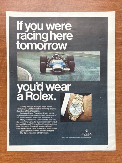 1969 Rolex Datejust Ref. 1601 in Gold "racing here..." Advertisement