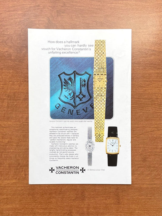 1969 Vacheron Constantin "hallmark you can hardly see..." Advertisement