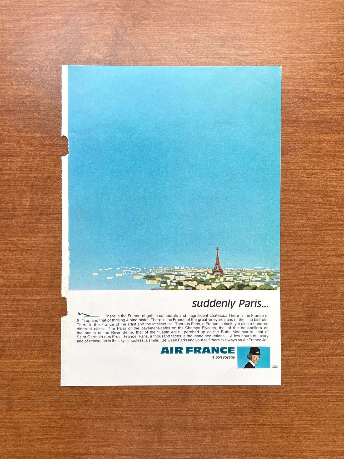 1970 Air France "suddenly Paris..." Advertisement