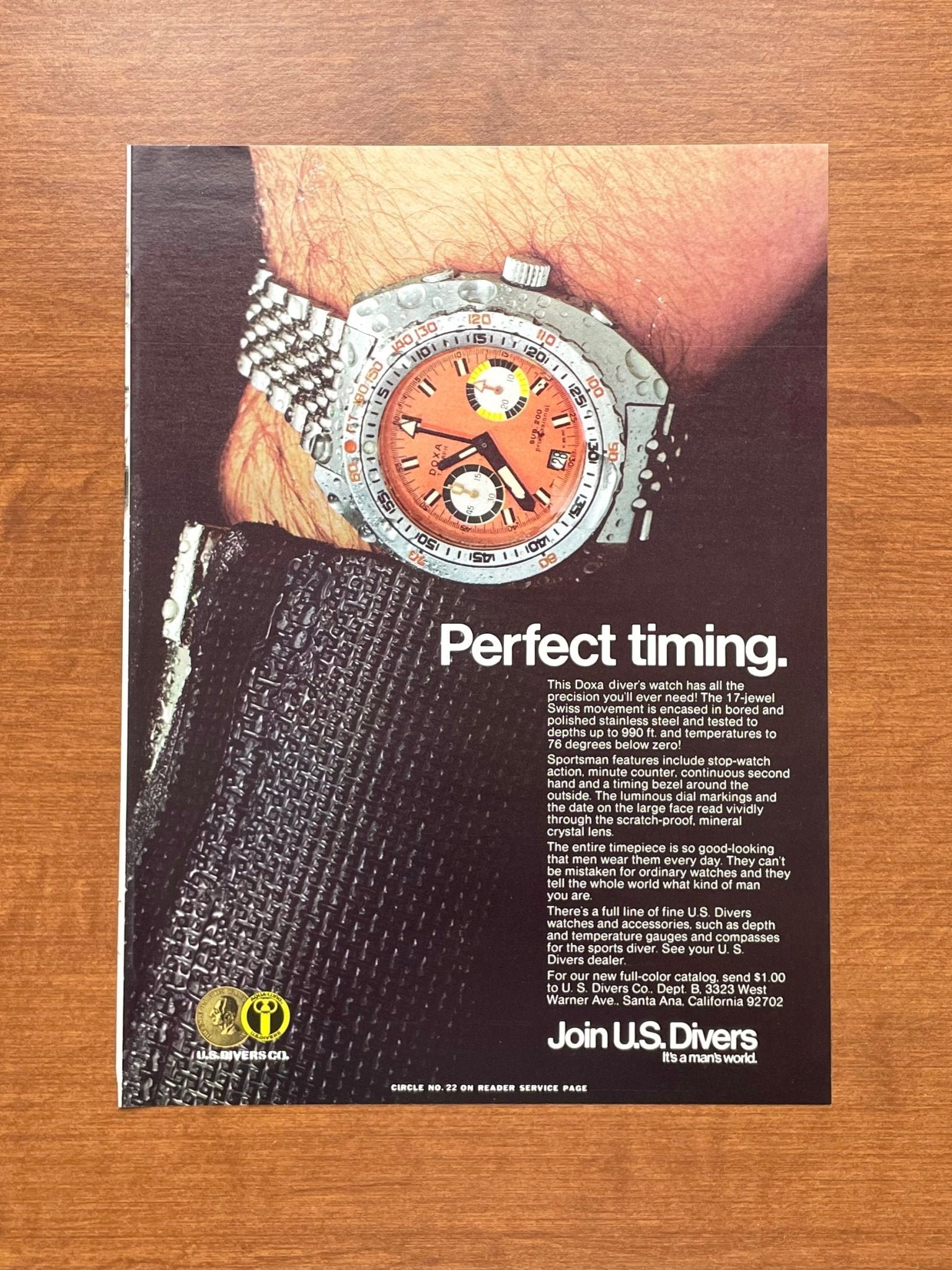 1970 Doxa SUB 200 T.GRAPH Advertisement