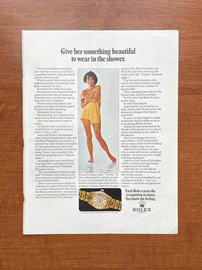 1970 Rolex Lady Datejust "something beautiful to wear in the shower" Advertisement