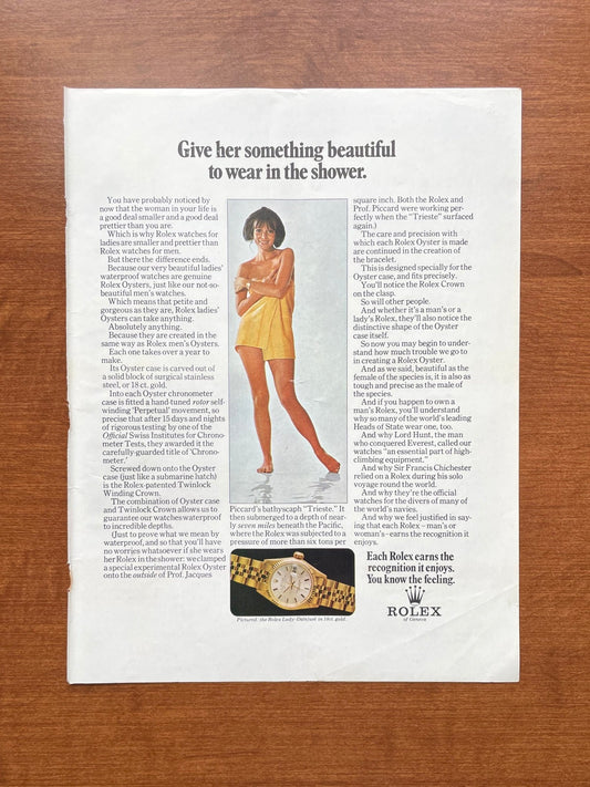 1970 Rolex Lady Datejust "something beautiful to wear in the shower" Advertisement