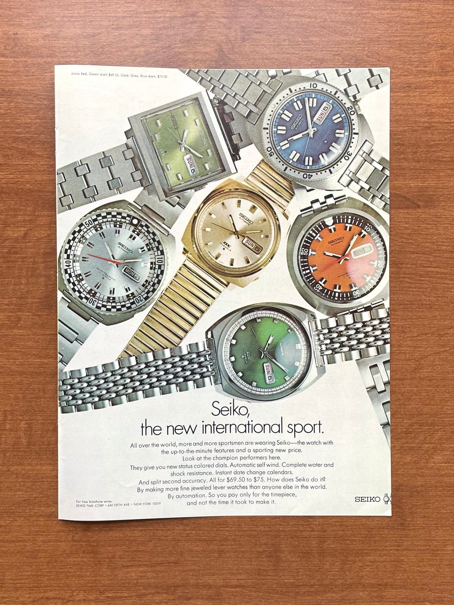 1970 Seiko Watches Advertisement