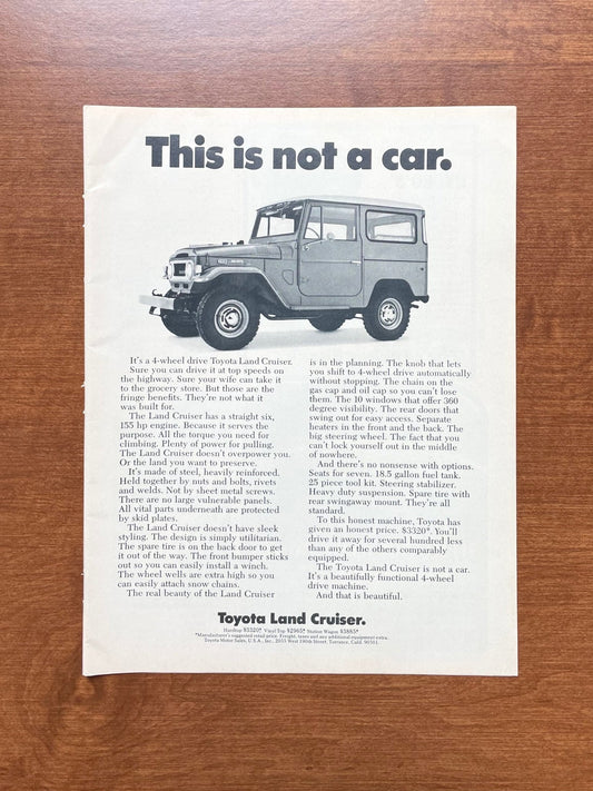 1970 Toyota Land Cruiser "This is not a car." Advertisement