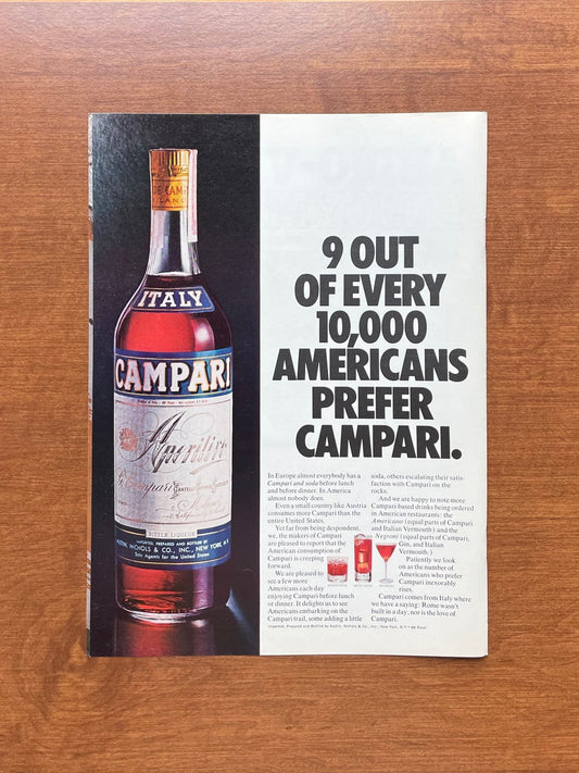 1971 Campari "9 out of every 10,000 Americans" Advertisement