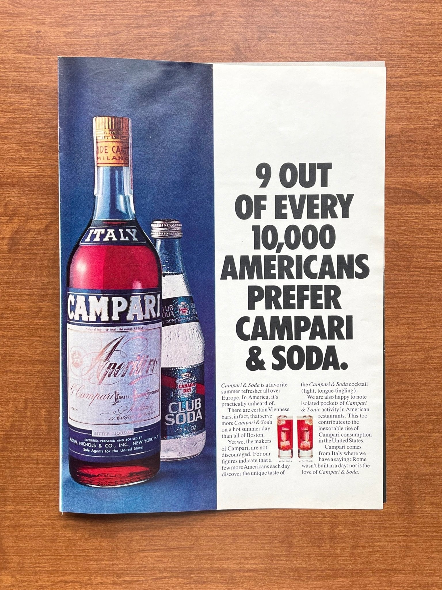 1971 Campari & Soda "9 out of every 10,000 Americans" Advertisement