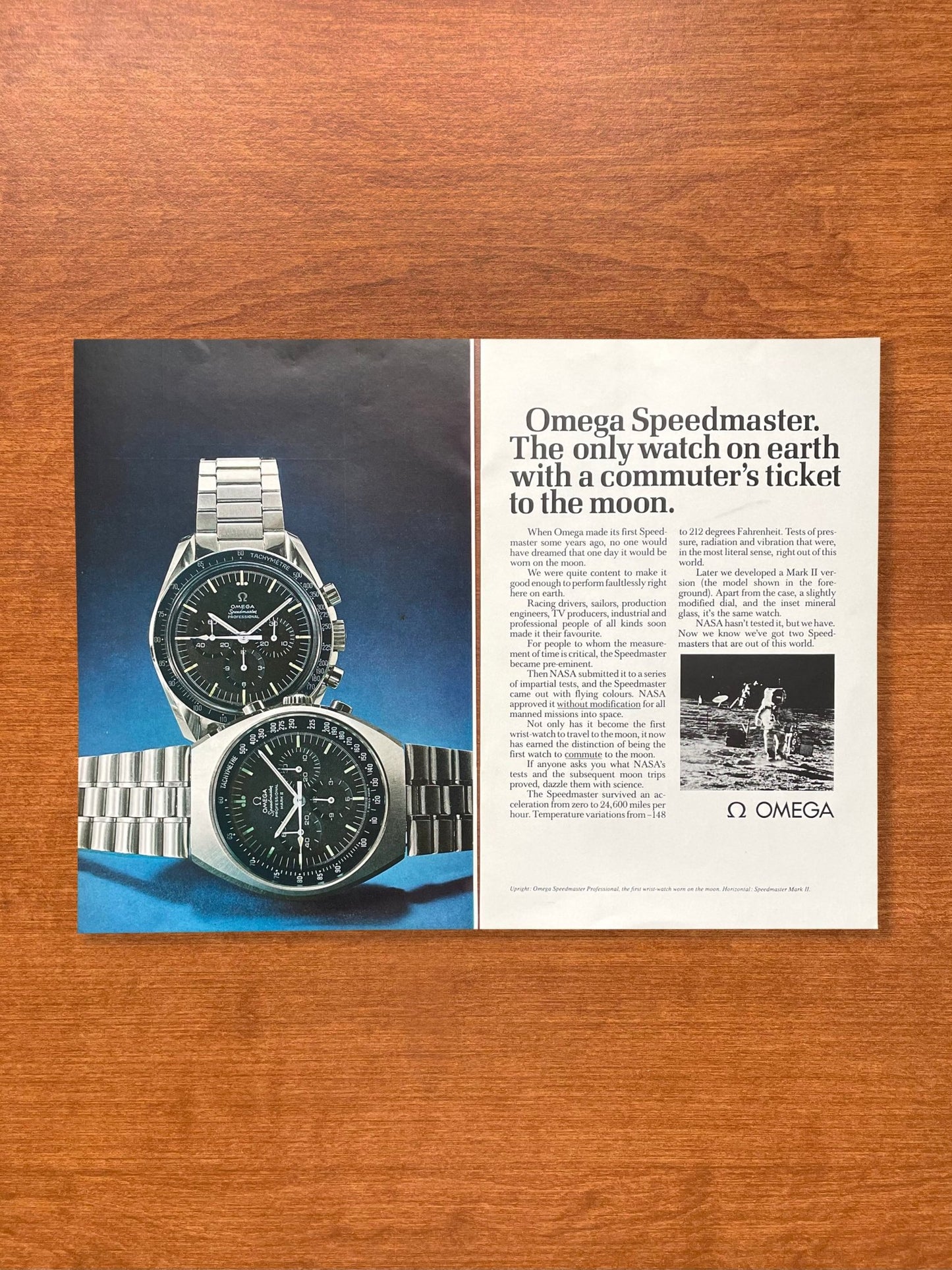 1971 Omega Speedmaster and Mark II "commuter's ticket" Advertisement