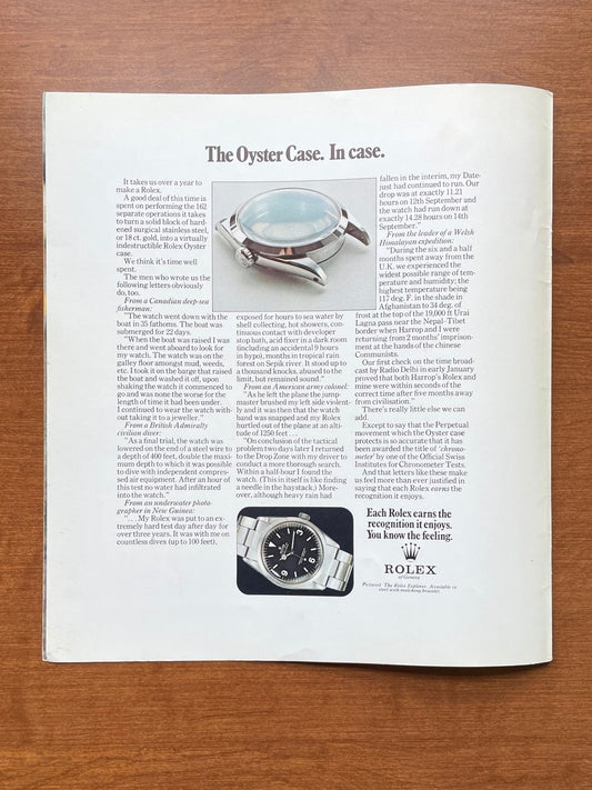 1971 Rolex Explorer Ref. 1016 "Oyster case. In case." Advertisement