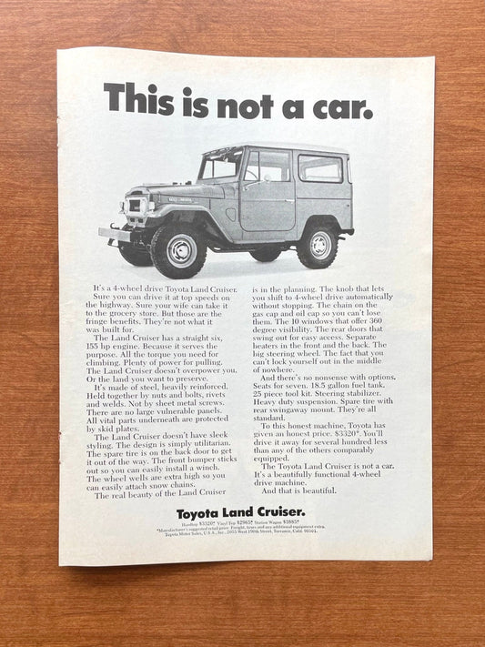 1971 Toyota Land Cruiser "This is not a car." Advertisement