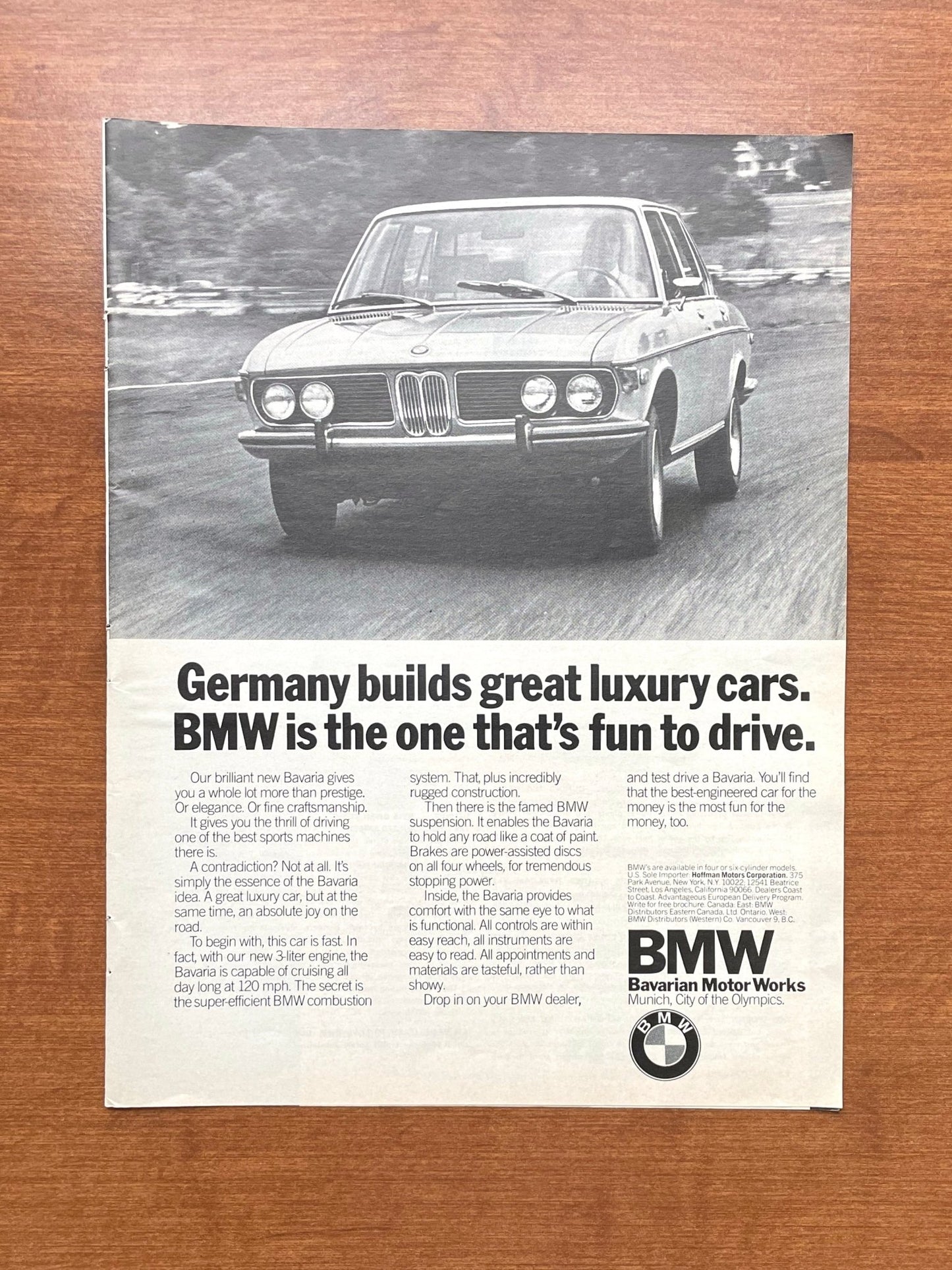 1972 BMW Bavaria "fun to drive" Advertisement