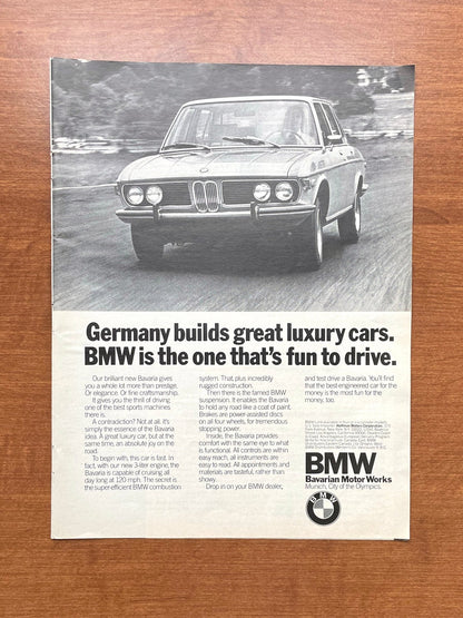 1972 BMW Bavaria "fun to drive" Advertisement