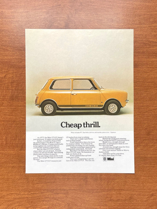 1972 Mini "Cheap thrill." Advertisement