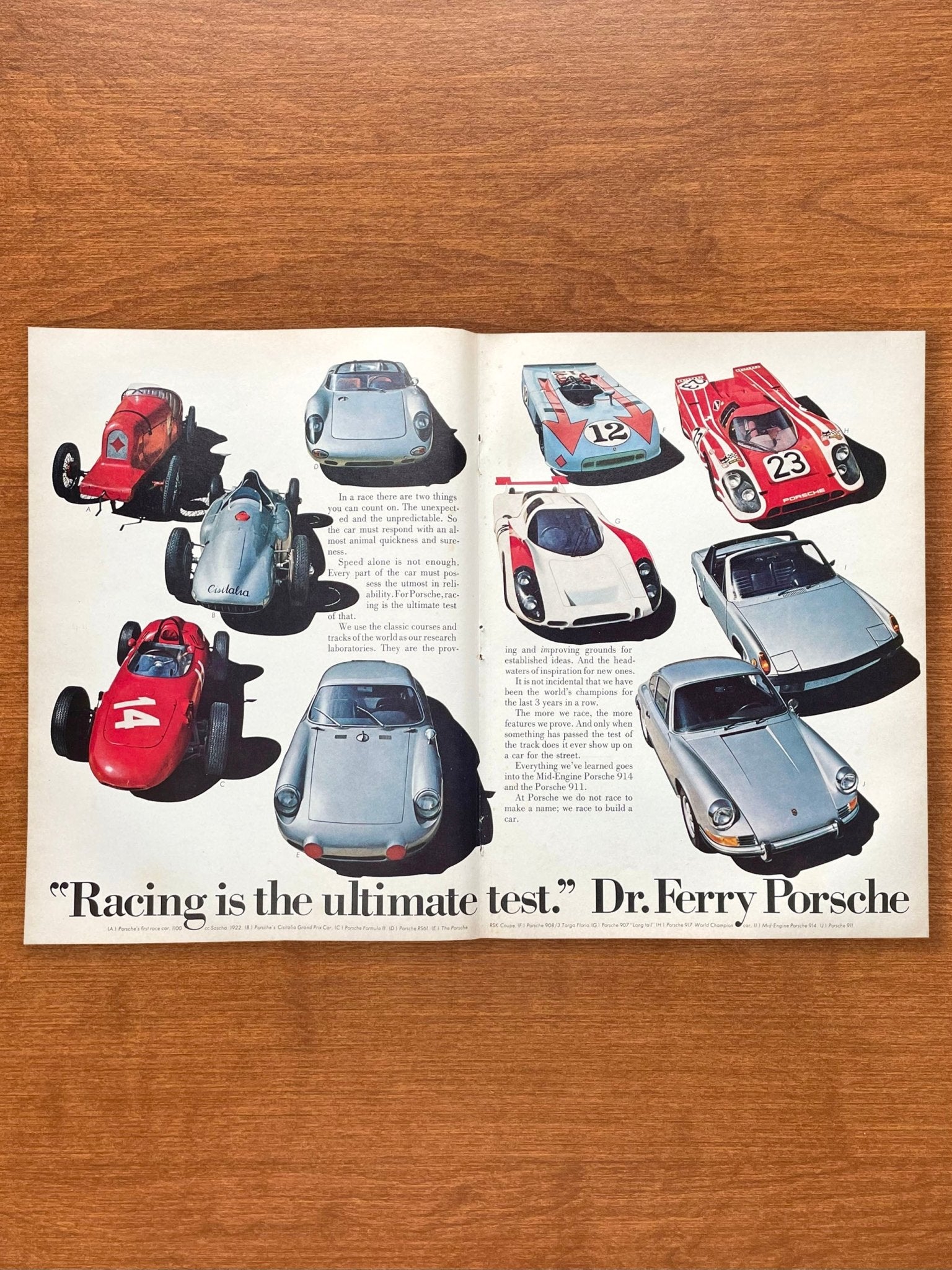 Car Racing Advertisement 1972 Porsche