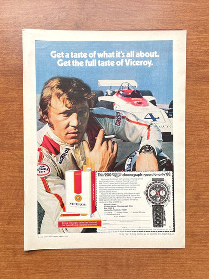 1972 Viceroy Heuer Autavia Automatic Chronograph Ref. 1163V Advertisement