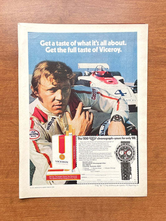 1972 Viceroy Heuer Autavia Automatic Chronograph Ref. 1163V Advertisement