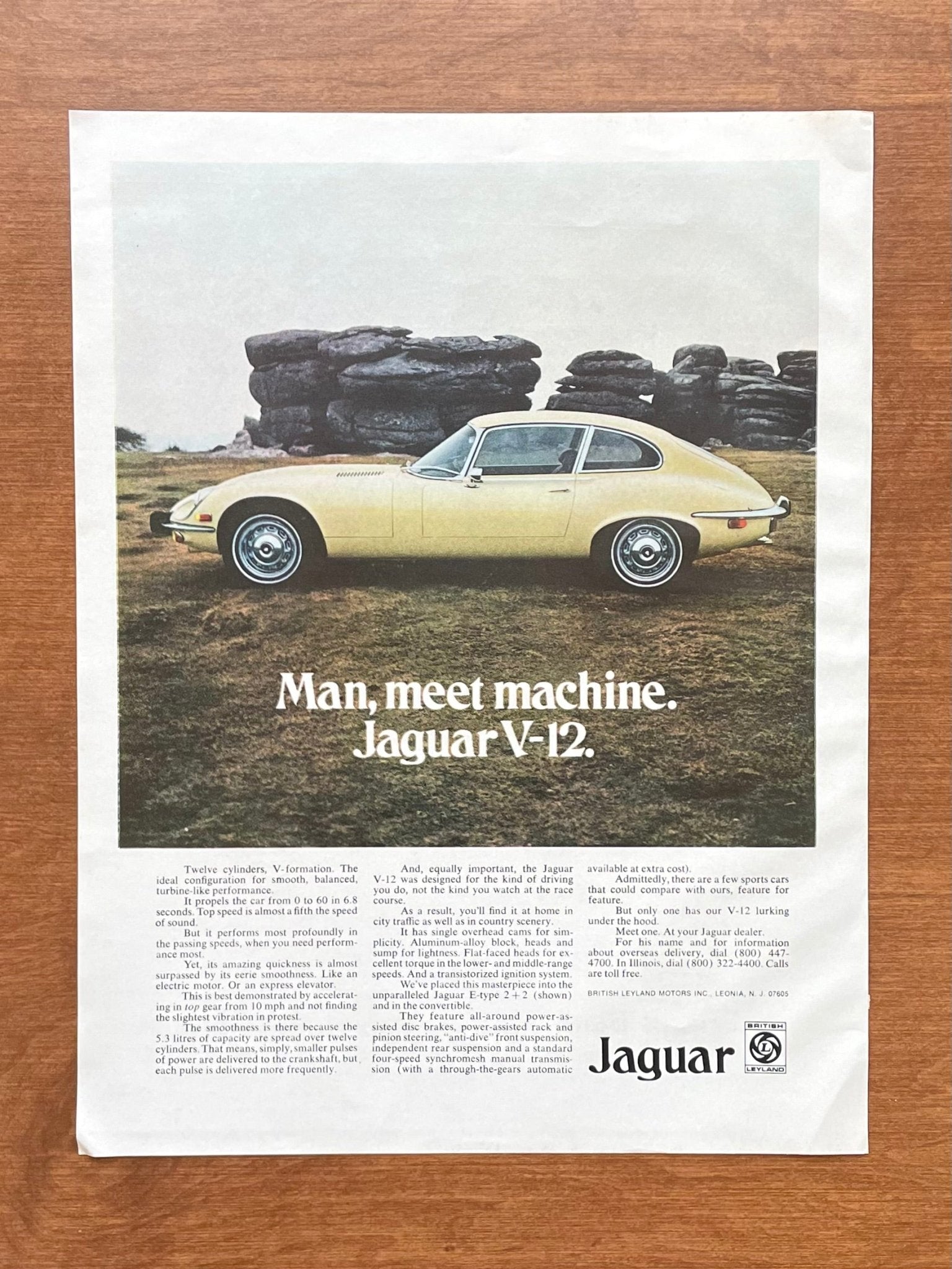 1973 Jaguar E - type 2 + 2 "Man, meet machine" Advertisement