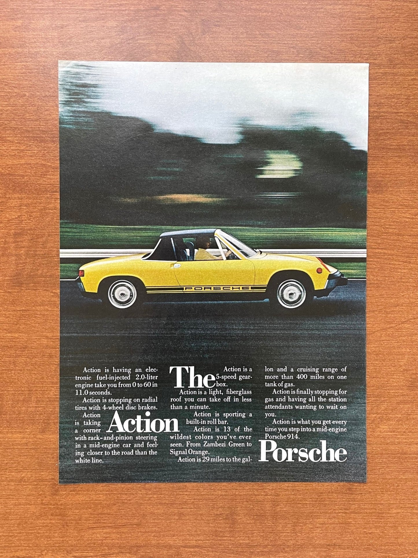 1973 Porsche 914 "The Action Porsche" Advertisement