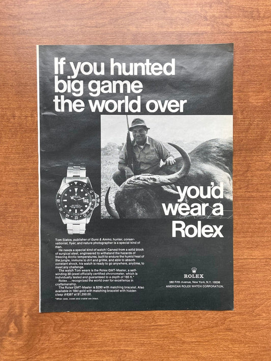 1973 Rolex GMT Master Ref. 1675 with Cape Buffalo Advertisement