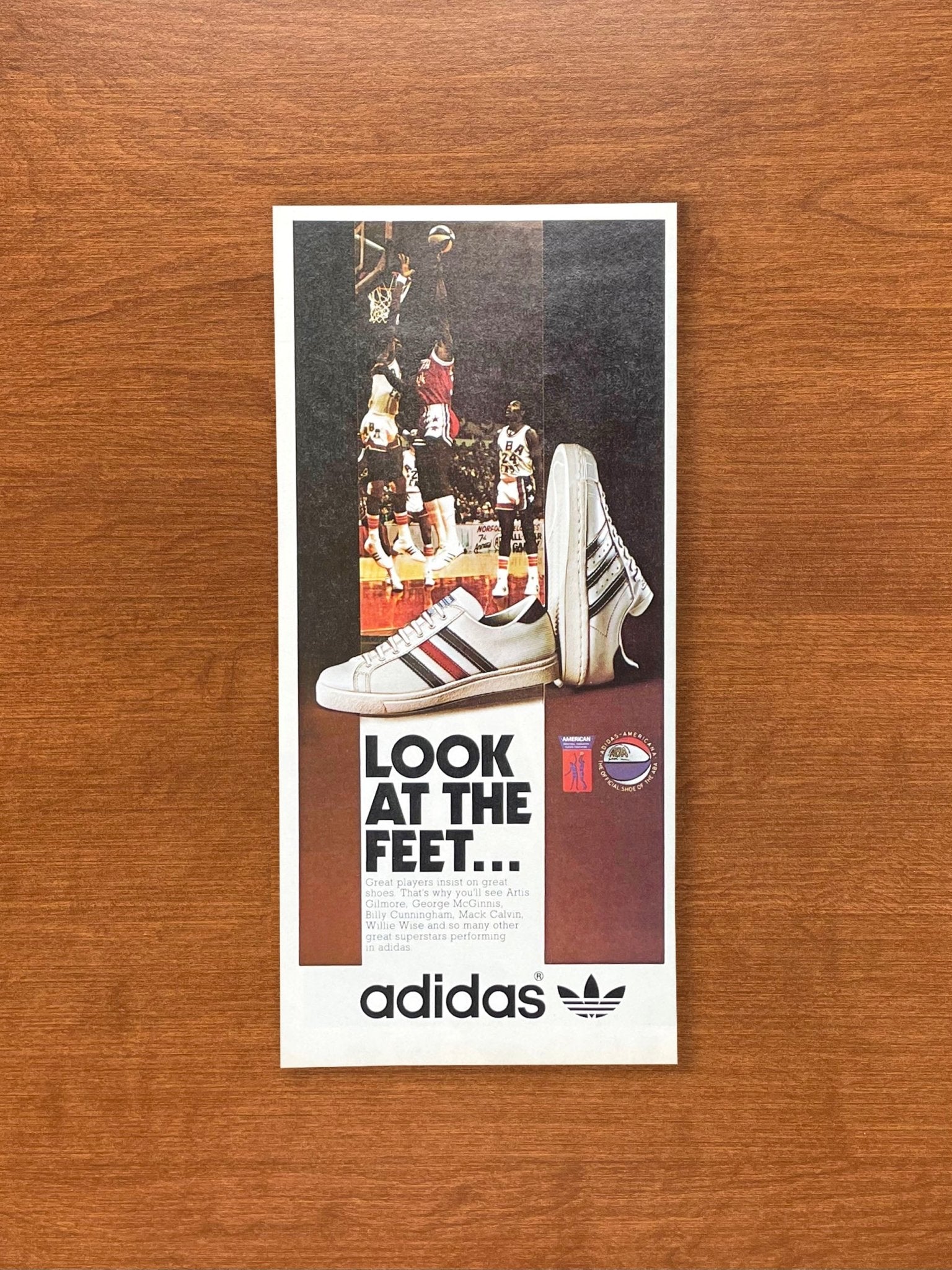 1974 Adidas Basketball Sneaker Advertisement