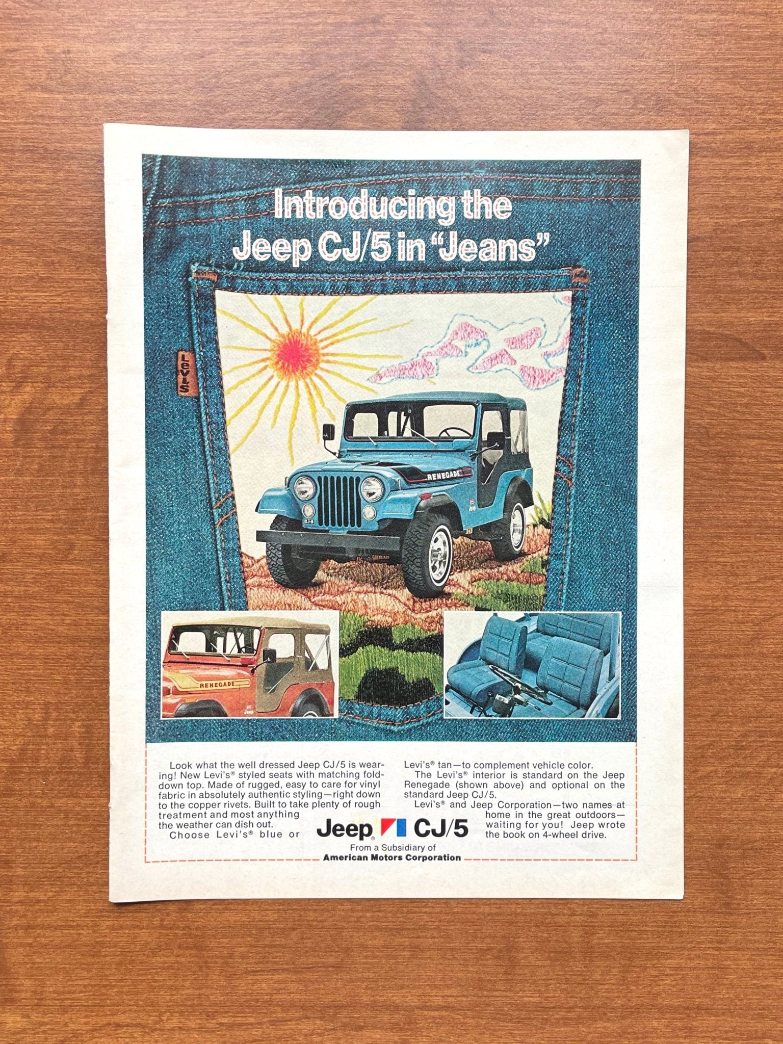 1974 Jeep Renegade CJ - 5 Levi's "Jeans" Advertisement