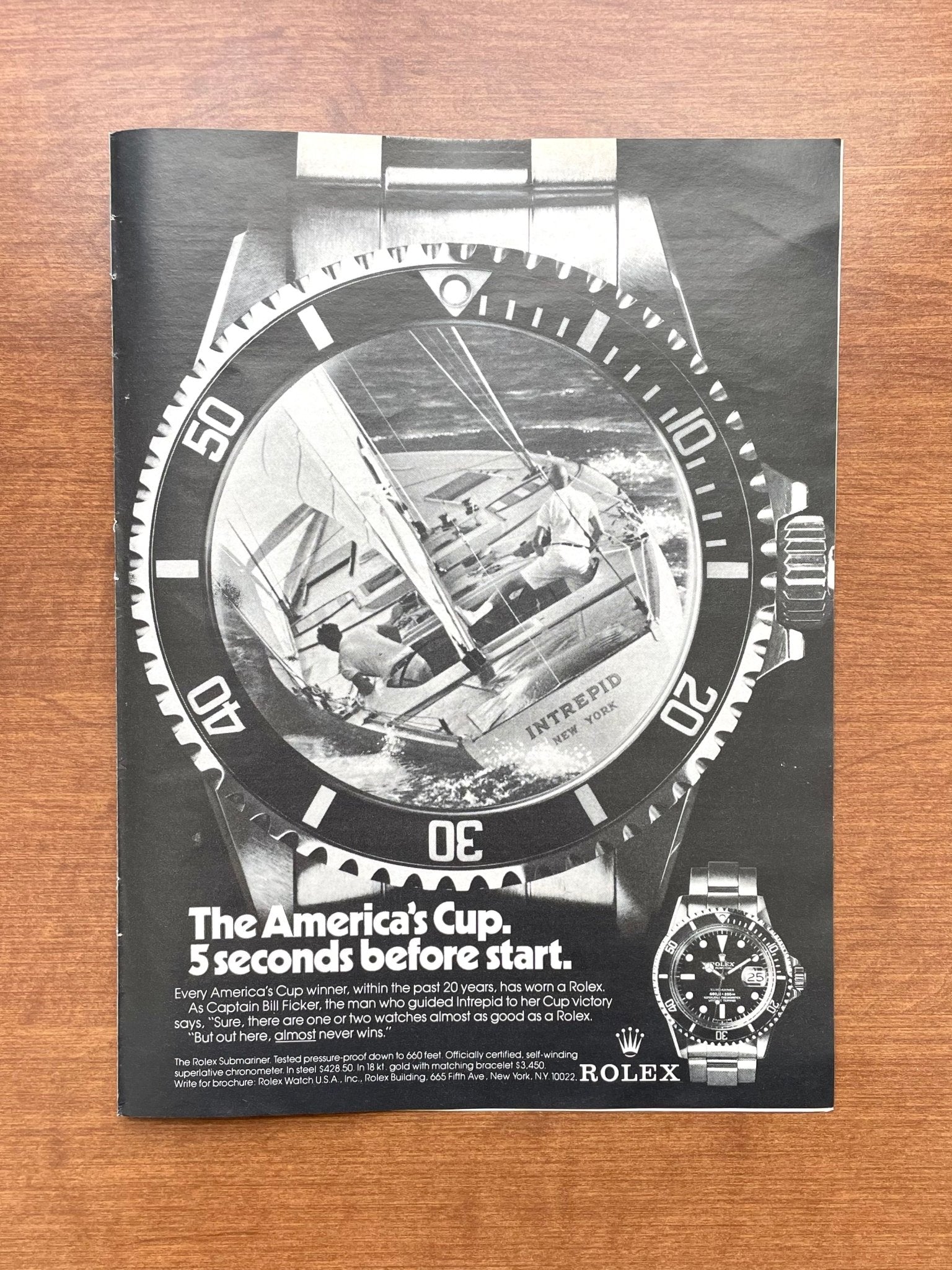 1974 Rolex Submariner Ref. 1680 "The America's Cup" Advertisement