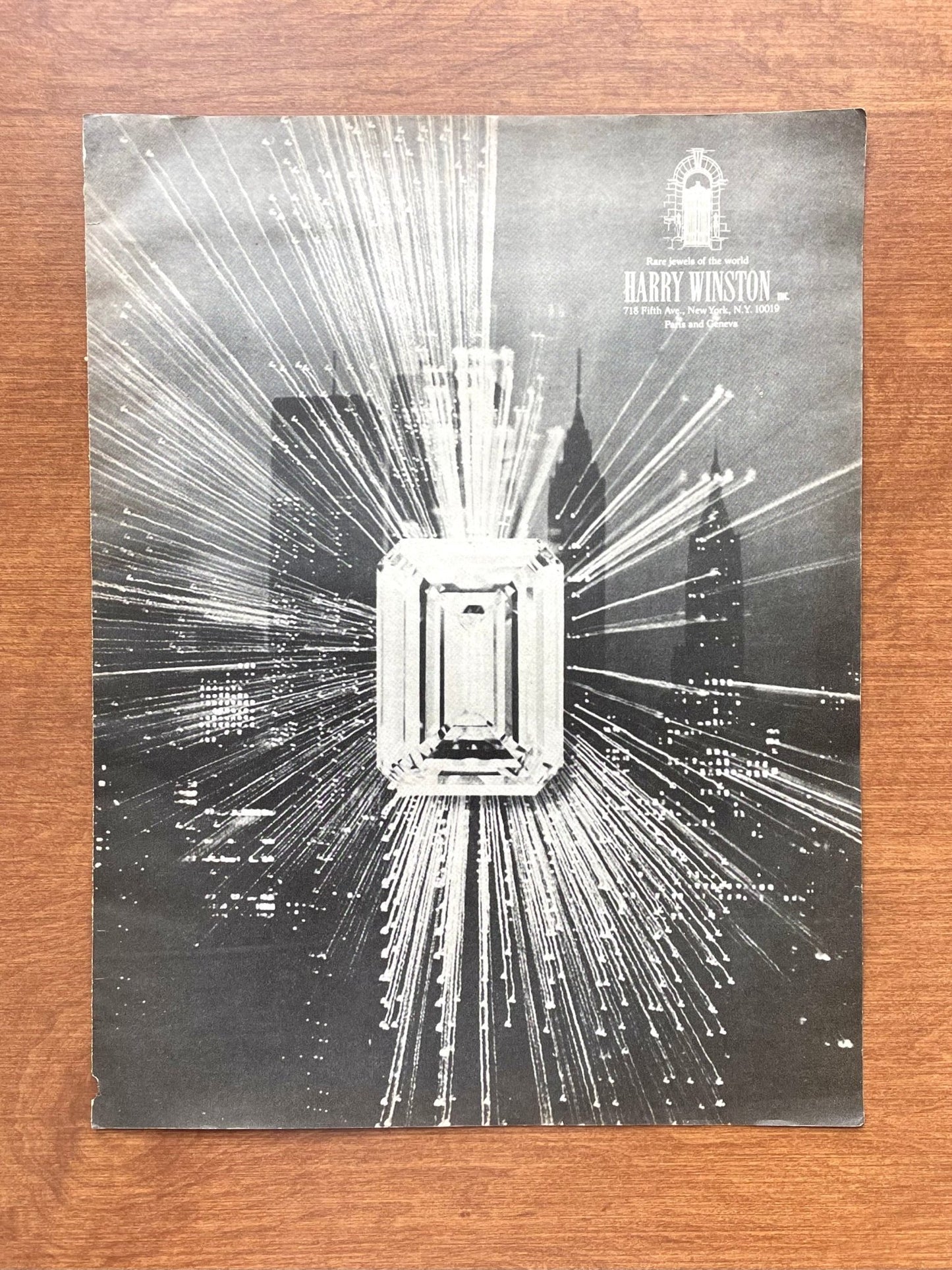 1975 Harry Winston Advertisement (black and white)