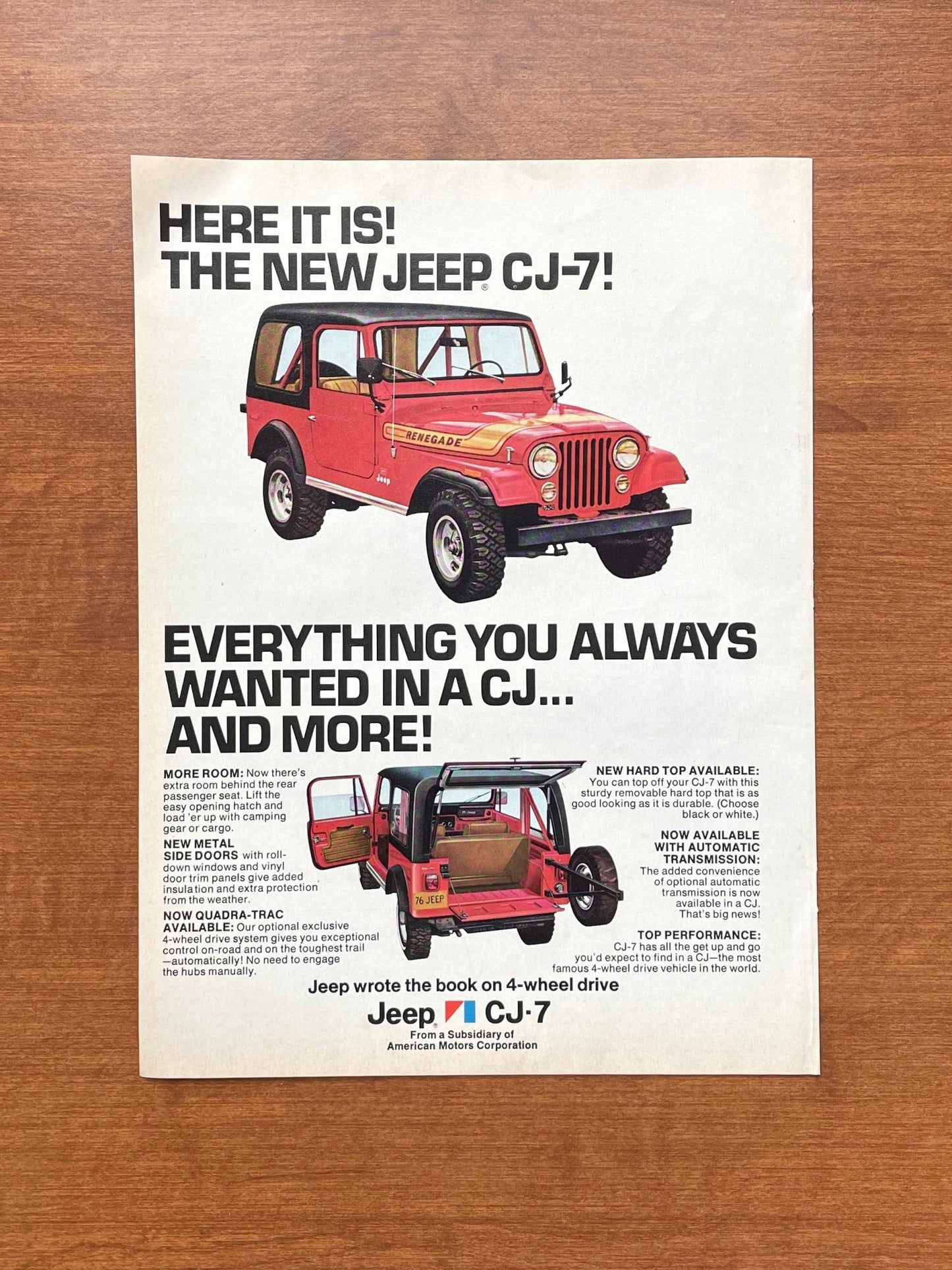 1975 Jeep CJ - 7 "Everything you always wanted" Advertisement
