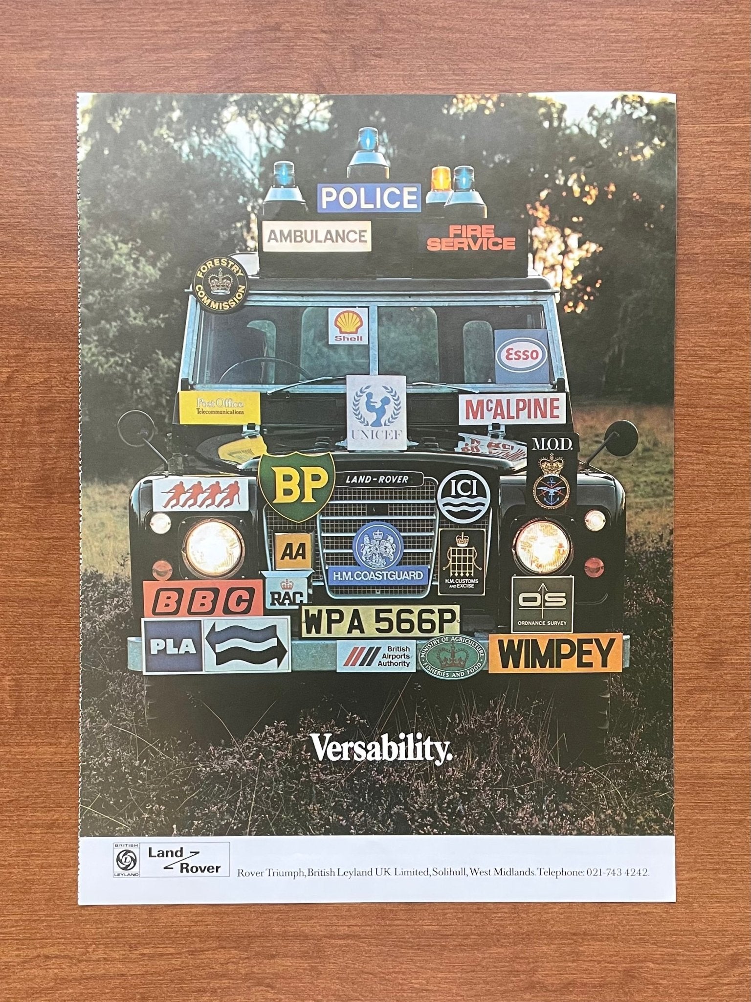 1975 Land Rover Series III "Versability" Advertisement