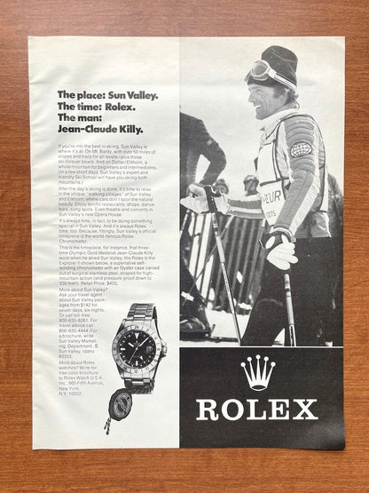 1975 Rolex Explorer II Ref. 1655 feat. Sun Valley and Jean - Claude Killy Advertisement