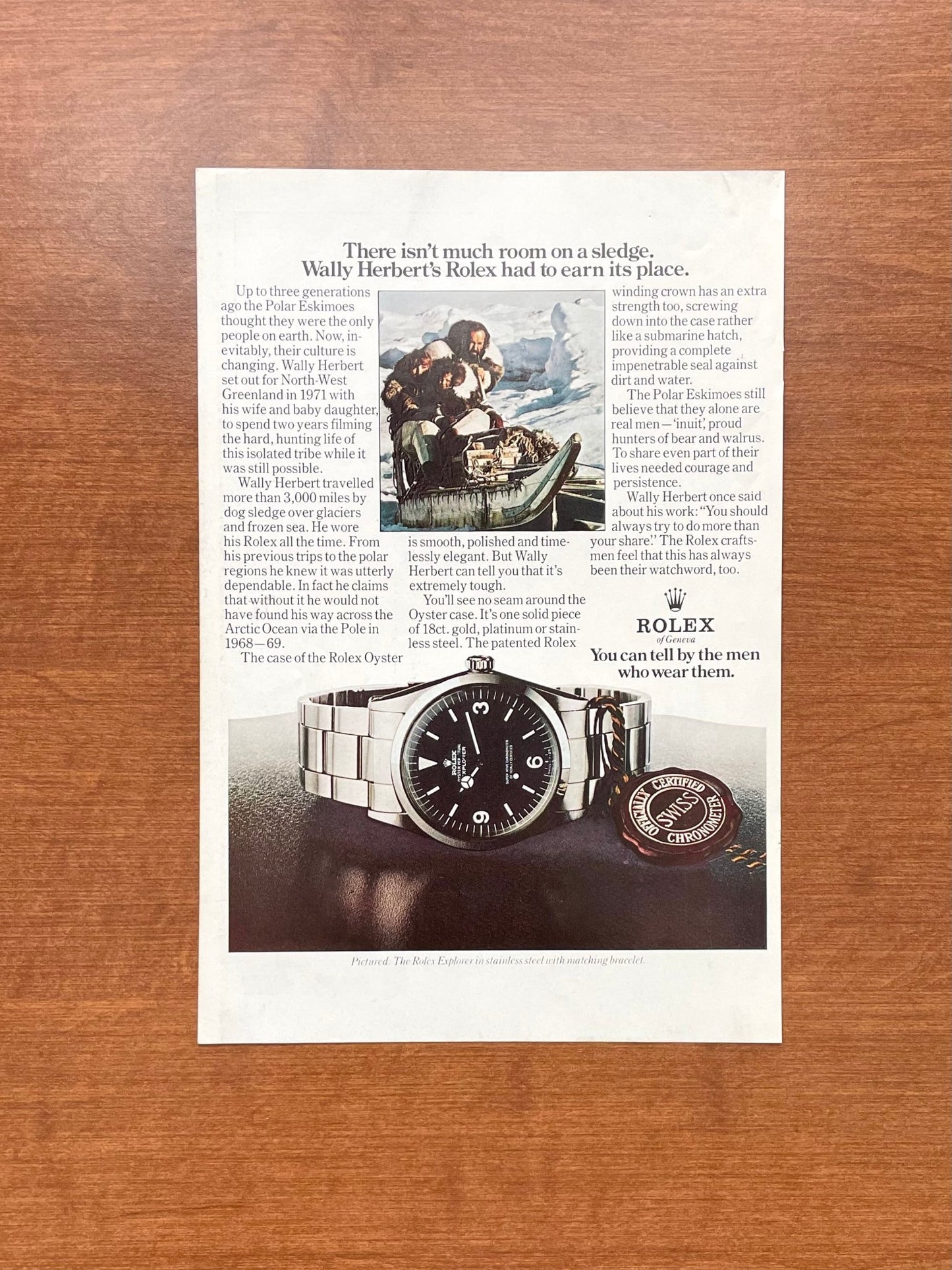 1975 Rolex Explorer Ref. 1016 "Wally Herbert's Rolex..." Advertisement
