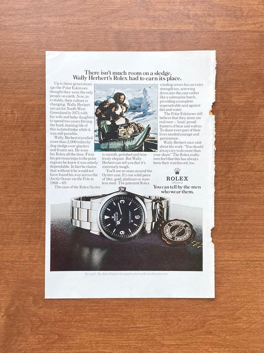 1975 Rolex Explorer Ref. 1016 "Wally Herbert's Rolex..." Advertisement
